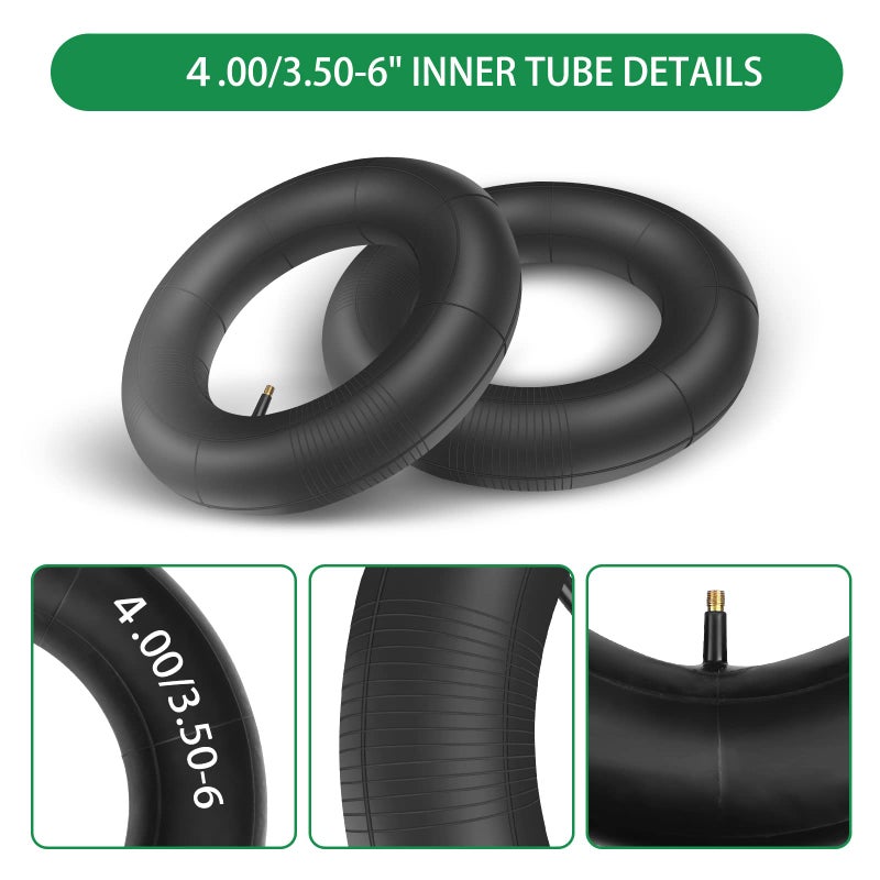 LAXEEM 2Pack 3.50/4.00-6 Tire Tube with TR13 Straight Valve Stem Fits 4.10/3.50-6 13x4.00-6 13x5.00-6 145/70-6 - Image 2